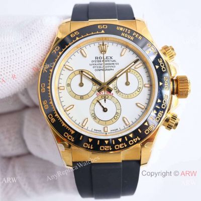 New 2024 / AAA Swiss Copy Rolex Cosmo Daytona QF V5 4131 Gold and White 40mm